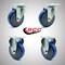 Service Caster 4 Inch SS Blue Polyurethane Swivel Top Plate Caster Set with 2 Rigid SCC SCC-SS20S414-PPUB-BLUE-2-R414-2 - alternate 2